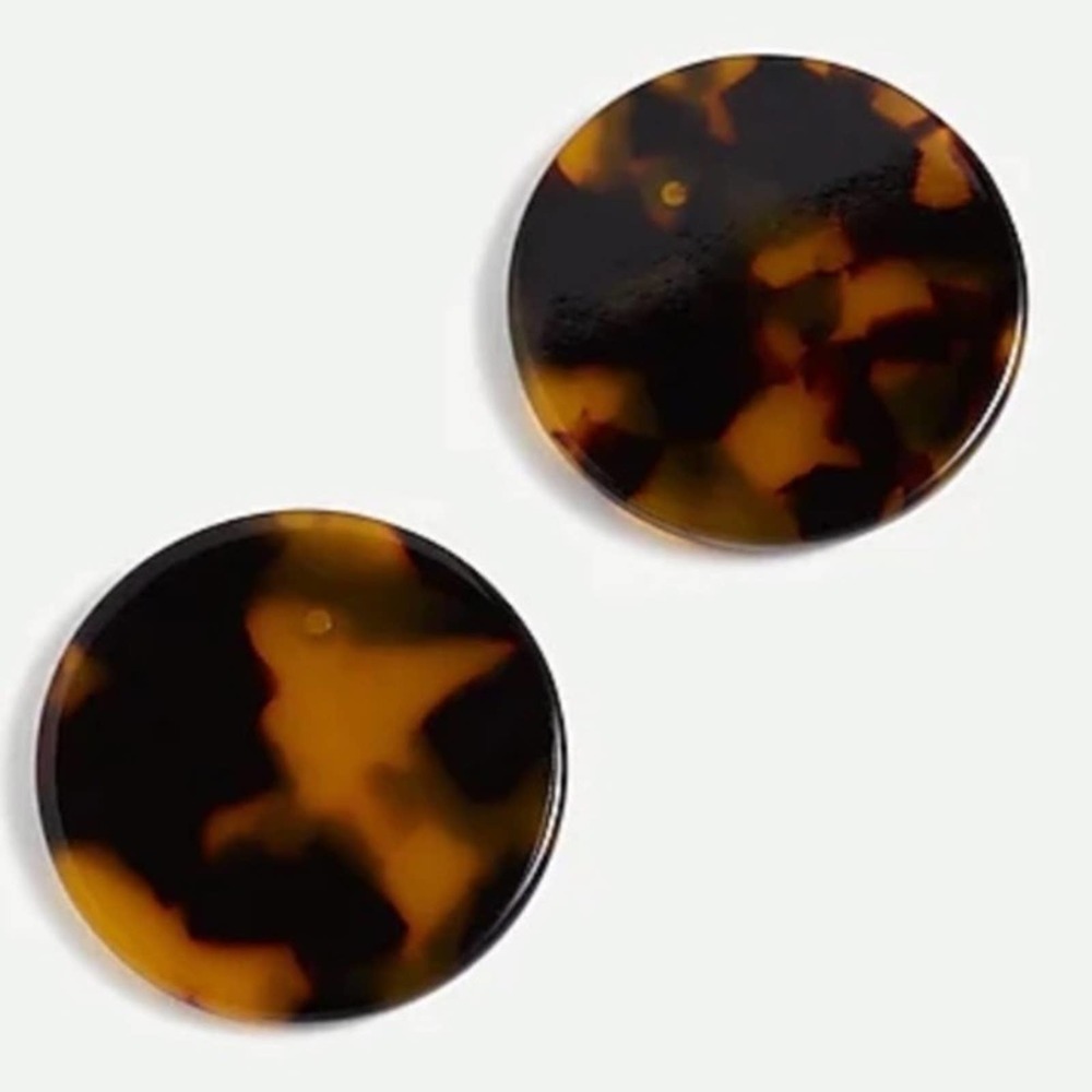 NWT J. Crew Tortoise Disc Earrings